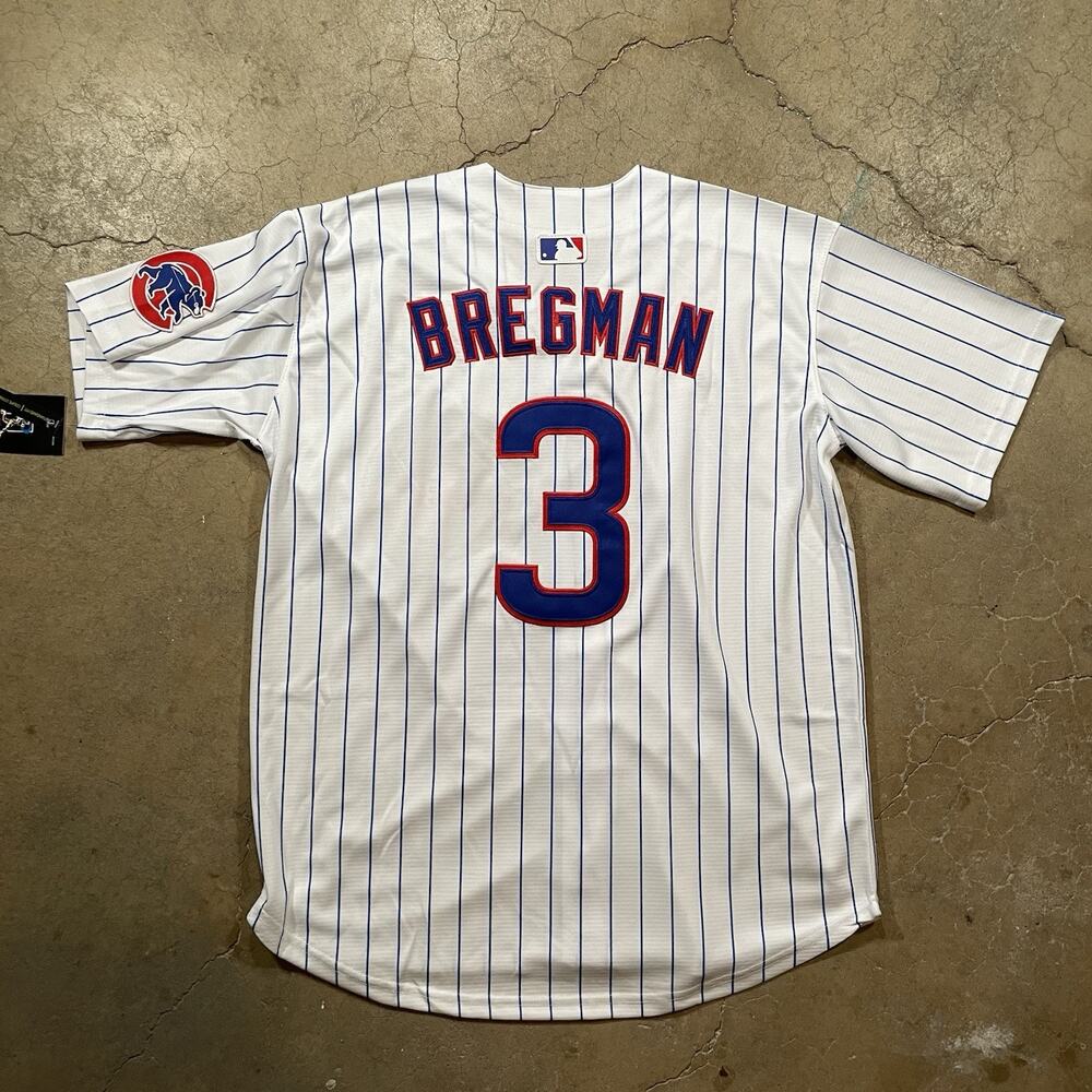 CHICAGO Cubs #4 Pete Crow-Armstrong White Pinstriped Jersey STITCHED Size M